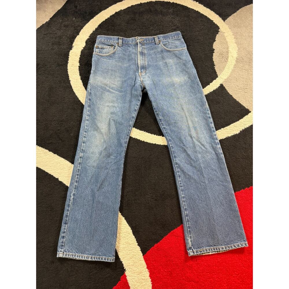Levi 517 Jeans Mens 38x32 Blue Denim Bootcut Casual Cotton Pockets Light Wash